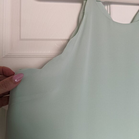 Seafoam Scalloped Edge Blouse - Picture 2 of 4